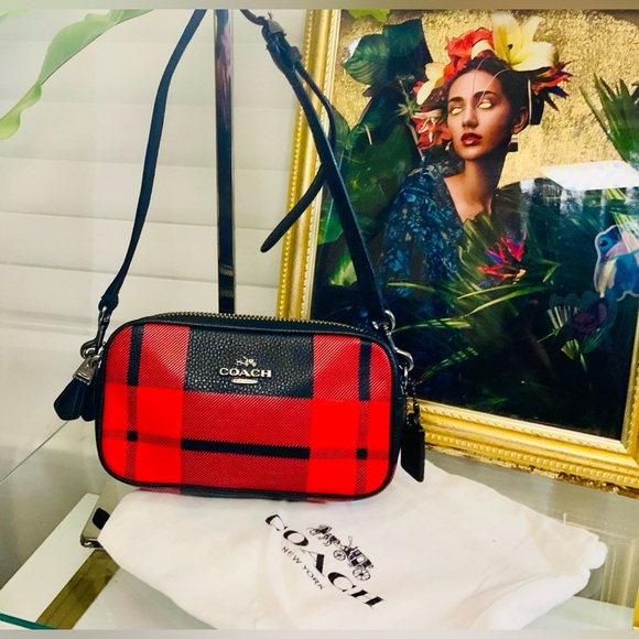 Coach Jamie Camera Bag w/Tartan Paid & Coach Dust Bag - Picture 5 of 12